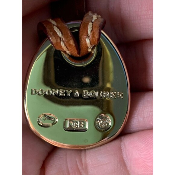 Dooney & Bourke Letter Logo Monogram Tote Bag Leather Canvas Beige - Picture 13 of 16